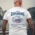 Always Exploring Campfire Ocean Outdoor ビーチライフグラフィック メンズTシャツ バックプリント 高齢者への贈り物