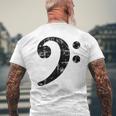 Bass Clef ビンテージブラック左 ベースプレイヤー 長袖tシャツ メンズTシャツ バックプリント 高齢者への贈り物