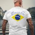 Brazilian Flag Colors National Brazil Brasil メンズTシャツ バックプリント 高齢者への贈り物