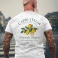Capri Italia レモン 旅行 カンパニア ティレニア海 イタリア メンズTシャツ バックプリント 高齢者への贈り物