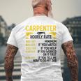 メンズ Carpenter Hourly Rate For Woodworker Carpenter Retro メンズTシャツ バックプリント 高齢者への贈り物