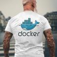 Docker Engine プラットフォーム間でのアプリケーションのデプロイと実行 メンズTシャツ バックプリント 高齢者への贈り物