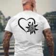 Edelweiss フラワーマウンテン Edelweiß フラワーハート Edelweiß 長袖tシャツ メンズTシャツ バックプリント 高齢者への贈り物