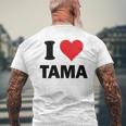 I Heart Tama Japan Love 日本土産 メンズTシャツ バックプリント 高齢者への贈り物