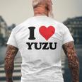 I Heart ゆず ファーストネーム I Love パーソナライズ メンズTシャツ バックプリント 高齢者への贈り物