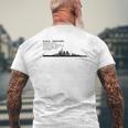 Hms レナウン イギリス巡洋戦艦のシルエットのインフォ グラフィック メンズTシャツ バックプリント 高齢者への贈り物