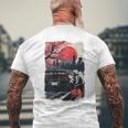 Jdm ドリフトレーシングカー 日本桜アート 背面 メンズTシャツ バックプリント 高齢者への贈り物