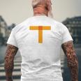 Kenko ひとことシリーズ「バミリ Bamiri Is Here 」［Orange］［背面デザイン］ メンズTシャツ バックプリント 高齢者への贈り物