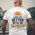 Life Is Better With An Octopus Cephalopoda 蛸 メンズTシャツ バックプリント 高齢者への贈り物