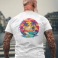 Los Angeles California、サーフィンサーフボードレトロ メンズTシャツ バックプリント 高齢者への贈り物