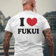 I Love Fukui 福井が大好き メンズTシャツ バックプリント 高齢者への贈り物