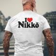 I Love Heart Nikko Japan 栃木県 メンズTシャツ バックプリント 高齢者への贈り物