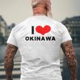 I Love Okinawa 愛 ハート 沖縄 沖縄県 日本 お土産 かわいい おしゃれ メンズTシャツ バックプリント 高齢者への贈り物