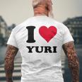 I Love Yuri メンズTシャツ バックプリント 高齢者への贈り物