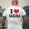 I Loveakura 桜が大好き メンズTシャツ バックプリント 高齢者への贈り物