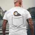 Puffin In The Pocketeabird Iceland Pocket Puffin メンズTシャツ バックプリント 高齢者への贈り物
