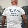 Red Wing ミネソタ Mn ヴィンテージ スポーツデザイン ネイビー プリント メンズTシャツ バックプリント 高齢者への贈り物