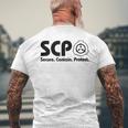 ScpecureContainProtect-Cp Foundation メンズTシャツ バックプリント 高齢者への贈り物
