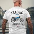 Sr 400 ブルー クラシックバイク モーターサイクリスト オートバイ メンズTシャツ バックプリント 高齢者への贈り物