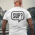 Sup どうしたの？ワザップワサップ What's Up メンズTシャツ バックプリント 高齢者への贈り物