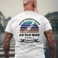 Vecchio Uomo Con Tromba Divertente Regalo Papà T-shirt da uomo con stampa posteriore Regalos para ancianos