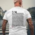 「314 円周率 数学 非合理数」おもしろ 筆文字 服 面白い文字入り メンズTシャツ バックプリント 高齢者への贈り物