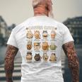 かわいいアニメコーヒー猫カプチーノかわいい猫カフェデザイン メンズTシャツ バックプリント 高齢者への贈り物
