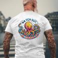 かわいいオクトパス 気をつけてくすぐる おもしろい メンズTシャツ バックプリント 高齢者への贈り物