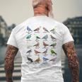 さまざまな種類のハト ハト 長袖tシャツ メンズTシャツ バックプリント 高齢者への贈り物