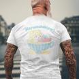 まるもふびより ティーカップ メンズTシャツ バックプリント 高齢者への贈り物