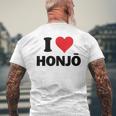 アイハート本庄 日本ラブ 日本土産 メンズTシャツ バックプリント 高齢者への贈り物