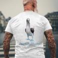 アオアシカツオドリの品種鳥類学 メンズTシャツ バックプリント 高齢者への贈り物