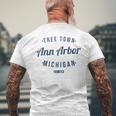 アナーバー ミシガン州 レトロ ヴィンテージ お土産 Mi アナーバー メンズTシャツ バックプリント 高齢者への贈り物