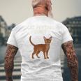 アビシニアン猫ふれあいガイド 面白い猫好き メンズTシャツ バックプリント 高齢者への贈り物