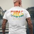 インド旅行お土産 メンズTシャツ バックプリント 高齢者への贈り物