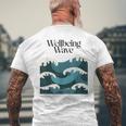 ウェルビーイングウェーブ オーシャンデザイン 健康 メンズTシャツ バックプリント 高齢者への贈り物