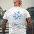 エーデルワイス アルプス お土産 スイス ハイキング 山 スイス メンズTシャツ バックプリント 高齢者への贈り物