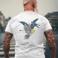 オウム 恐竜 オカメインコ テロダクティルシャドウ メンズTシャツ バックプリント 高齢者への贈り物