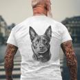 オーストラリアンケルピードッグモチーフペットアート オーストラリアンケルピー メンズTシャツ バックプリント 高齢者への贈り物