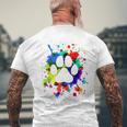カラフルペイント スプラッター 肉球プリント 猫 犬 メンズTシャツ バックプリント 高齢者への贈り物