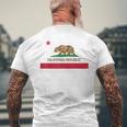 カリフォルニア州旗 メンズTシャツ バックプリント 高齢者への贈り物