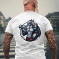 キュートでかわいいグラフィックのドラゴンが筋肉質のシックスパックを表示 長袖tシャツ メンズTシャツ バックプリント 高齢者への贈り物