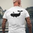 クジラ ブラック レディース メンズ 子供用 メンズTシャツ バックプリント 高齢者への贈り物