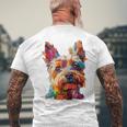 ケアンテリア 犬 モチーフ ペット イラスト ケアンテリア メンズTシャツ バックプリント 高齢者への贈り物