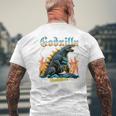 ゴジラ 日本の怪獣 メンズTシャツ バックプリント 高齢者への贈り物