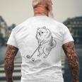 ゴルフ ポメラニアン グッズ おもしろ 犬 面白い 笑える 和風 メンズTシャツ バックプリント 高齢者への贈り物
