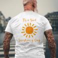 サンシャインデイ オレンジ色 白 メンズTシャツ バックプリント 高齢者への贈り物