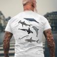 シャチ ジンベイザメ イッカク イルカ 海の生き物 メンズTシャツ バックプリント 高齢者への贈り物
