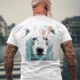 シロクマ 動物 グラフィック 描画 シロクマ メンズTシャツ バックプリント 高齢者への贈り物
