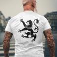 スコットランドライオンランパントシンボル ブラック メンズTシャツ バックプリント 高齢者への贈り物